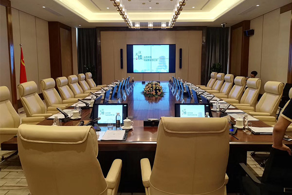 南京政府辦公家具廠家定制海洋監測無紙化辦公升降會議桌